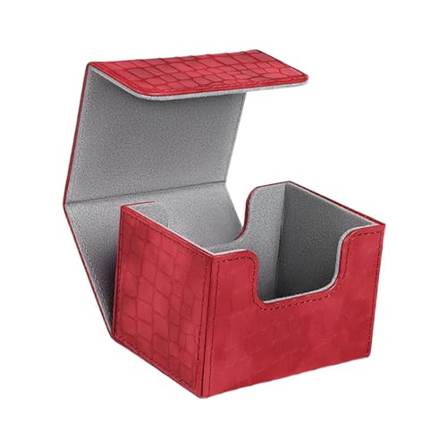 Baoblaze Kartendeck-Box, Karten-Organizer, Kartenetui aus PU- für 210 Karten, tragbarer Kartenbehälter, Gaming-Kartenhalter, Kartendeck-Etui, Rot von Baoblaze