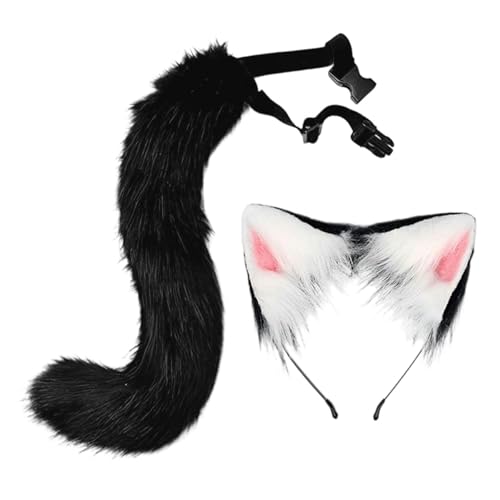 Baoblaze Katzenfuchsohren und Schwanz-Set, Foto-Requisiten, Tier-Cosplay-Kostüm für Halloween-Party, Schwarz Baoblaze Katzenfuchsohren und Schwanz-Set, Foto-Requisiten, Tier-Cosplay-Kostüm für Halloween-Party, Schwarz von Baoblaze
