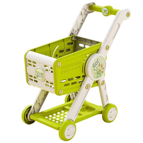 Baoblaze Kinder-Einkaufswagen, Trolley, Simulation, lustiger Einkaufswagen, Supermarkt-Wagen, Spielzeug, Rollenspiel für Babys, Kinder, Partygeschenke, Grün von Baoblaze