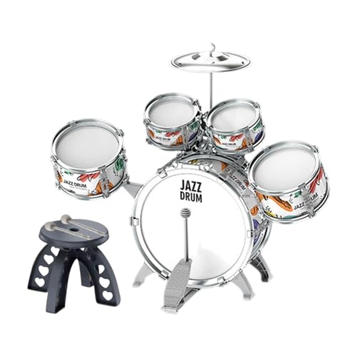 Baoblaze Kinder Jazz Drum Set Bass Drum Kits Rhythmus Beat Spielzeug Lernspielzeug Musikinstrument Spielzeug Pedal Percussion für Konzertmädchen, Style B von Baoblaze