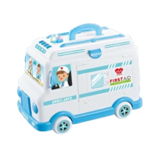 Baoblaze Kinder-Krankenwagen-Arzt-Kits Pädagogisches Lernspielzeug mit Ton und Licht Rollenspiele Rollenspiele für Jungen Mädchen Geburtstagsgeschenk, Blau von Baoblaze