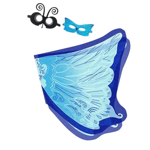 Baoblaze Kinder Schmetterlingsflügel Rollen Spielen Schmetterling Kostüm für Den Kindertag Halloween, Blau von Baoblaze