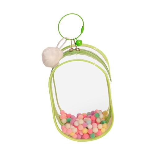 Baoblaze Kleine Puppen-Aufbewahrungstasche, durchsichtige Figuren-Displaytasche, Hänge-Organizer, Geschenke für Erwachsene, Kinderspielzeug, grün mit Ball von Baoblaze