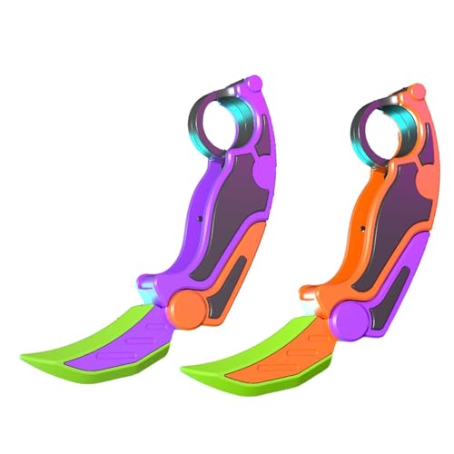 Baoblaze Kleines Rettichmesser, Mini-Modell, sensorisches Messer, Fidget, Strumpffüller, kreatives kleines Rettichmesser, sensorisches Spielzeug für Kinder, Orange-Violett von Baoblaze