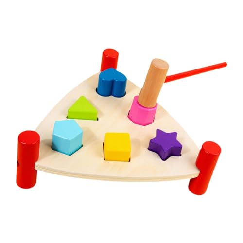 Baoblaze Klopfbank aus Holz, Spielzeug aus Holz, Klopfspielzeug aus Holz, farbenfrohes Früherziehungsspielzeug für Kinder, Lernspielzeug für Vorschulkinder, Dreieck von Baoblaze