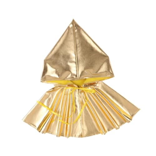 Baoblaze Kurzer Umhang mit Kapuze, Poncho, Mini-Umhang, Schal für Festliche Partygeschenke, Gold von Baoblaze