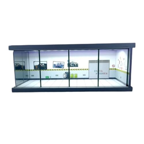 Baoblaze LED-Vitrine für Parkplätze im Maßstab 1:64, Fahrzeuggarage, Vitrine mit LED-Beleuchtung, Automodell-Vitrine für Druckgussauto-Diorama von Baoblaze