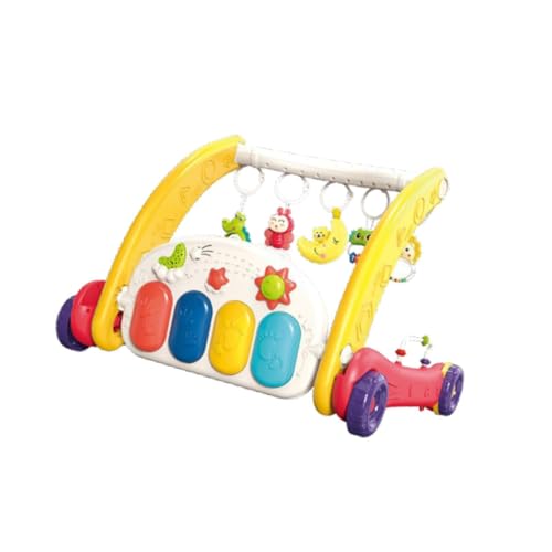 Baoblaze Lauflernauto, Baby-Aktivitätsmatte mit Spielklavier, 2-in-1, Montessori-interaktives Baby-Schiebe-Laufauto zum Liegen im Freien, Kaninchen Rot von Baoblaze