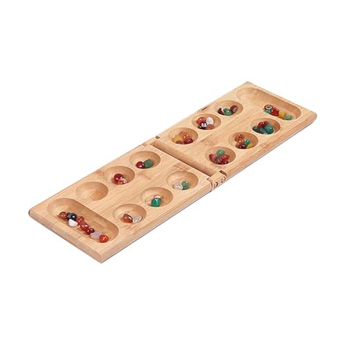 Baoblaze Mancala-Brettspielset aus Holz zum Zusammenklappen mit 48 Perlen, Spiel für 2 Spieler, Tischspiel, Reisespiel für Kinder von Baoblaze