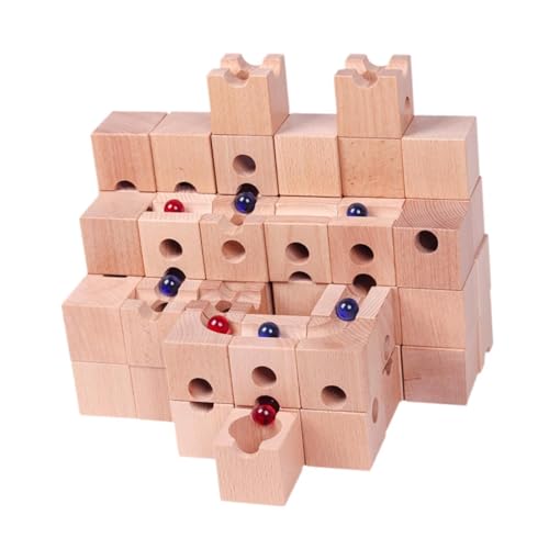 Baoblaze Marmor Run Maze Toy 3D Holzrätsel einzigartige Handwerkssäge Spielzeug Vorschulkonstruktion Spielet Rolling Ball Blocks für Urlaub von Baoblaze