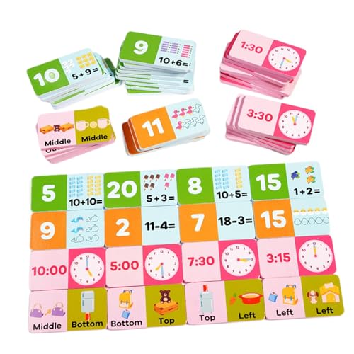 Baoblaze Mathe-Flash-Kartenspiel, Lerntafel für Kinder mit Aufbewahrungstasche, Addition, Vorschul-Lernspielzeug, 56-teilige Karten für Kinder, Mädchen, Jungen von Baoblaze