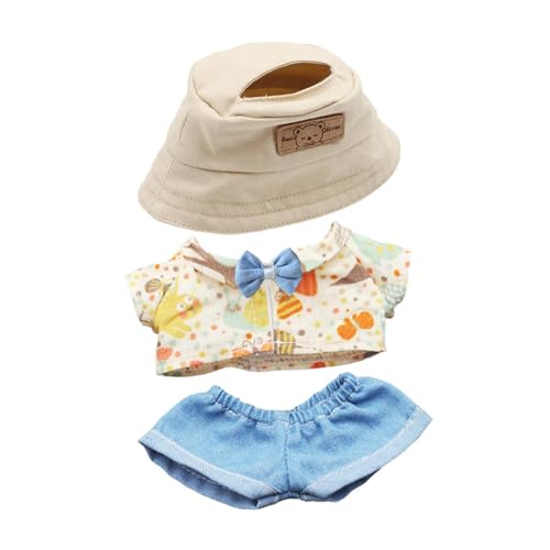 Baoblaze Mini 6 Zoll Puppenkleidung Puppenhose Outifits Set Anzieh,Kleidung,Geschenk,Kostüme Shirt,Jungen Puppenkleidung,für Kinder,Anhänger Puppe, Beige von Baoblaze