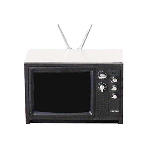 Baoblaze Mini-Fernseher, Dekoration, Einrichtungsrequisiten, Geschenk, Sammlermodell, Retro-Fernseher, 1:12-Fernseher für Puppenhäuser, Mikrolandschaft, von Baoblaze