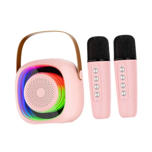 Baoblaze Mini-Karaoke-Maschine, Musik-Player, Heimunterhaltung für Kinder und Erwachsene mit stimmungsvollem Licht, tragbarer Bluetooth-Lautsprecher, Rosa von Baoblaze