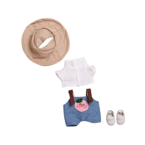 Baoblaze Mini Puppenkleidungsset, Puppenhosen-Outfits mit Mütze und Schuhen, Bequeme Puppenkostüm-Outfits, Puppenkleidung für 15cm Puppe, Blau Rosa Set Schuhe von Baoblaze