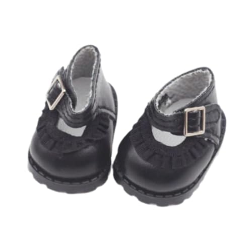 Baoblaze Mini-Puppenschuhe zum Selbermachen von Puppen, Elegante Foto-Requisiten, DIY-Kostüme, Abendschuhe, Puppen-Anziehspielzeug für 15 bis 17 cm, Schwarz von Baoblaze