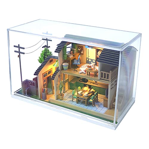 Baoblaze Miniatur LED Licht Puppenhaus mit Möbel Romantische für Kinder Freunde von Baoblaze