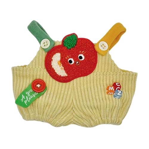 Baoblaze Miniatur Puppenhose,Puppenkleidung Spielzeug,Cartoon Obst Muster Kostüme,Trägerhose,Süße Puppenkleidung für Mädchen Geschenk,Kinderpuppen, Äpfel, 10cm von Baoblaze