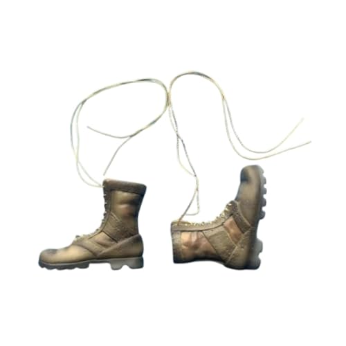 Baoblaze Miniatur-Schnürstiefel im Maßstab 1:6, Miniatur-Figurenkostüm, lässiges Retro-Cosplay-Stiefel mit niedrigem Absatz für 12-Zoll-Actionfiguren-Kostüm, Wüstengrün von Baoblaze