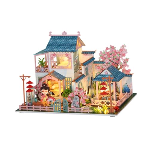 Baoblaze Miniaturhaus-Bausätze, DIY-Mini-Puppenhaus, 3D-Holzpuzzle, Basteln, chinesisches Hausmodell für Kinder und Erwachsene von Baoblaze