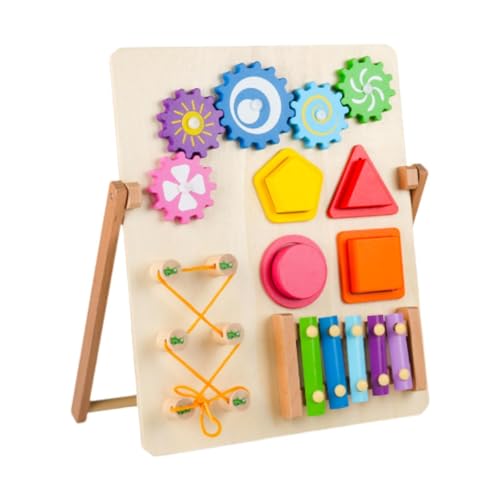 Baoblaze Montessori Busy Board, Brett für die geistige Entwicklung, Lernaktivitäten, Stapelspielzeug, Sensorisches Brett, Lernspielzeug für Mädchen, 30x36cm von Baoblaze