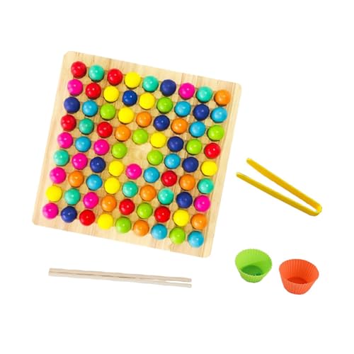 Baoblaze Montessori Kugeln in Tassen, Regenbogenkugeln in Bechern, Farbsortierung und -Zählung Spielzeug, Perlen Spielzeug, Clip Perlen Puzzle Brettspiele für Kinder Vorschule von Baoblaze