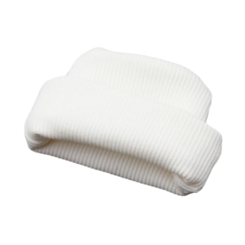 Baoblaze Mütze für Modepuppen, Kostümzubehör, Miniaturmütze, handgefertigte Beanie für 6,7-Zoll-Puppen, Ankleiden, Neujahrsgeschenke, Weiß von Baoblaze