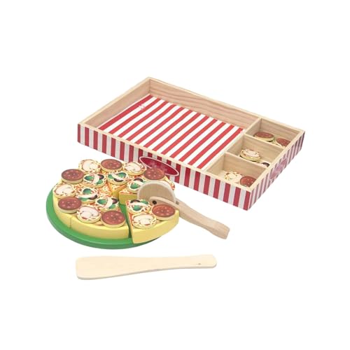 Baoblaze Pizzaspielzeug aus Holz, vielseitig einsetzbar, leicht zu tragen, leichtes Basteln, Montessori-Spielzeug, Rollenspiel, Küchenspielzeug, Partygeschenke von Baoblaze