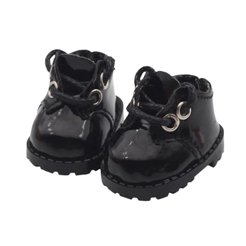 Baoblaze Plüsch-Puppenschuhe, Puppen-Outfits für kleine Mädchen, Dekoration, Bequeme Kostüme, Plüsch-Puppenzubehör für 15-cm-Puppe, Schwarz von Baoblaze