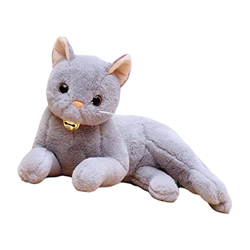 Baoblaze Plüschkatze Kuscheltiere Realistische Katze Plüschfigur Handgemachtes Kuscheltier Plüschkatzenspielzeug Plüschkatze für Schlafenszeit Freund, Grau 29cm von Baoblaze