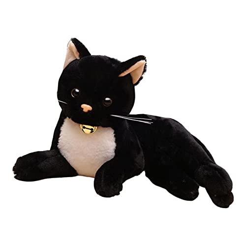 Baoblaze Plüschkatze Kuscheltiere Realistische Katze Plüschfigur Handgemachtes Kuscheltier Plüschkatzenspielzeug Plüschkatze für Schlafenszeit Freund, Schwarz 36cm von Baoblaze