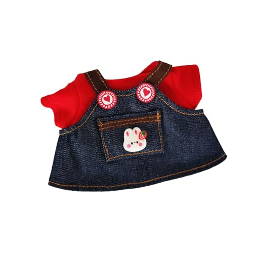 Baoblaze Plüschpuppe T-Shirt Kleid Kostüme Niedliche Anhängerpuppe Abnehmbar für Kinder Stilvolle Puppen-Outfits Puppenkleidung für 5,91-Zoll-Puppe, Rot von Baoblaze