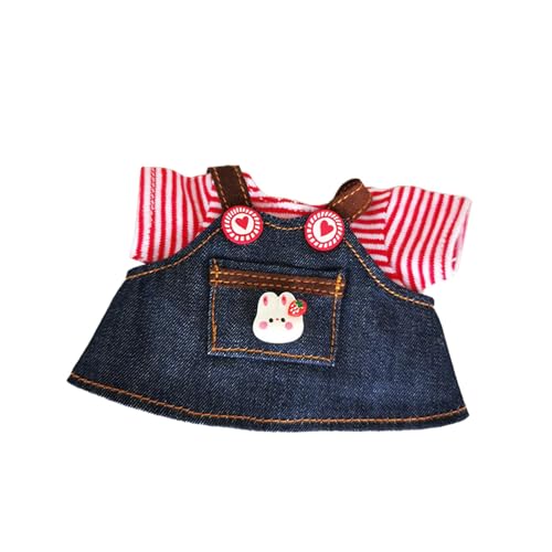 Baoblaze Plüschpuppe T-Shirt Kleid Kostüme Niedliche Anhängerpuppe Abnehmbar für Kinder Stilvolle Puppen-Outfits Puppenkleidung für 5,91-Zoll-Puppe, Streifen von Baoblaze