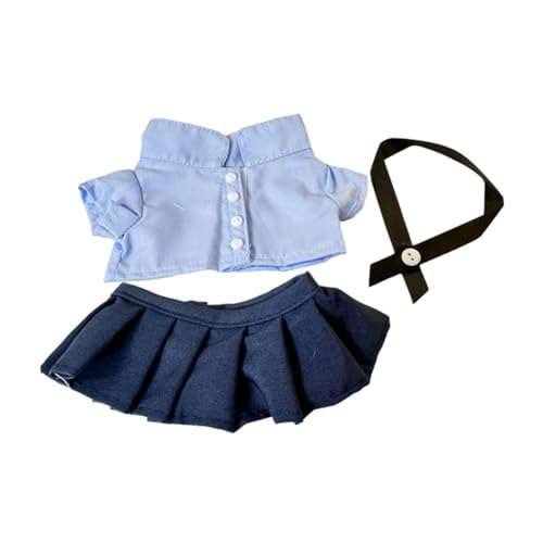 Baoblaze Plüschpuppenkleidung für 20 cm, modisches Plüschpuppenzubehör, Anziehsachen, Foto-Requisiten, Kostüme, Cartoon-Stofftierzubehör, Thailändische Schuluniform von Baoblaze