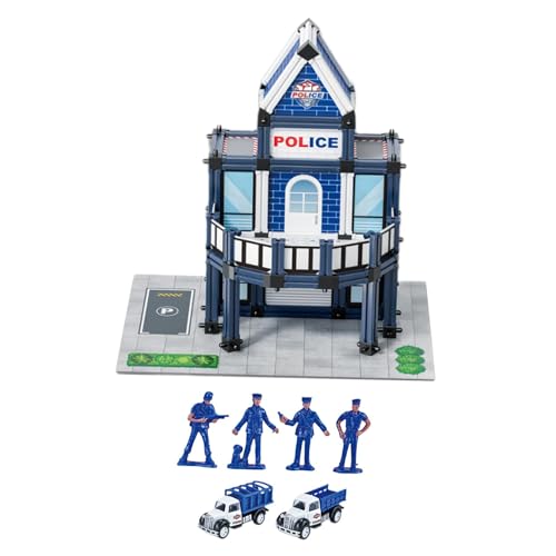 Baoblaze Polizeistation-Bausatz, Polizei-Rollenspielspielzeug mit Polizeiauto, 3D-Puzzle zum Selbstzusammenbauen für Zubehör, Diorama-Szene, 159 STÜCKE von Baoblaze