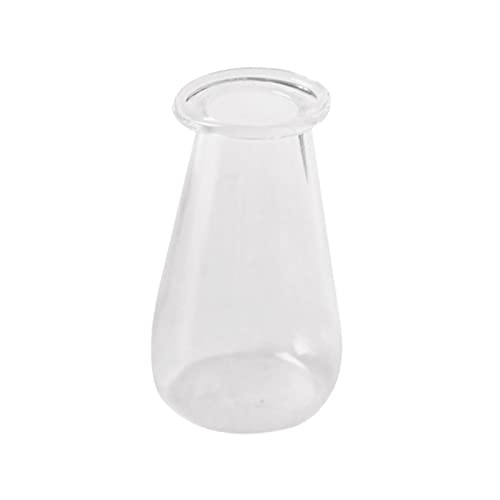 Baoblaze Puppenhaus Mini Vase Modell Maßstab 1:12 Miniaturen Puppenhaus Vase Glas Puppenhaus Dekoration Zubehör Süße 1:12 Puppenhaus Vase Glas für Erwachsene, Transparente Flasche von Baoblaze