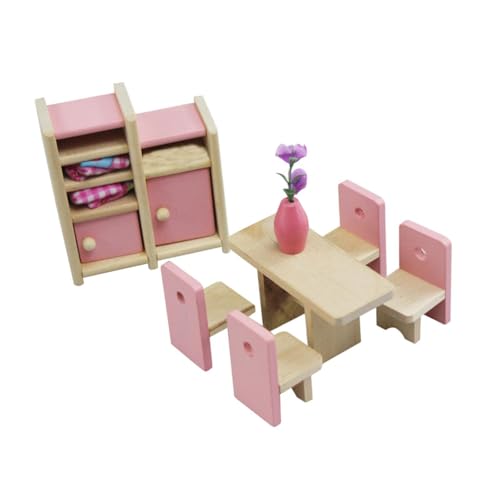 Baoblaze Puppenhaus-Möbelset aus Holz, Miniaturmöbel, Spielzeug, Spielhauszubehör, Klassische DIY-Simulation, Rollenspielspielzeug für Mädchen, Restaurant-Set von Baoblaze