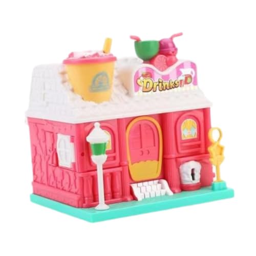 Baoblaze Puppenhaus-Spielset für Kinder, Miniatur, Rollenspiel, Puppenhaus, pädagogisch, mit Figuren und Möbeln für Partyspielzeug-Mädchen, Milchteeladen von Baoblaze