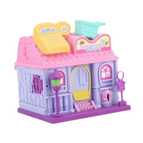 Baoblaze Puppenhaus-Spielset für Kinder, Miniatur, Rollenspiel, Puppenhaus, pädagogisch, mit Figuren und Möbeln für Partyspielzeug-Mädchen, Supermarkt von Baoblaze