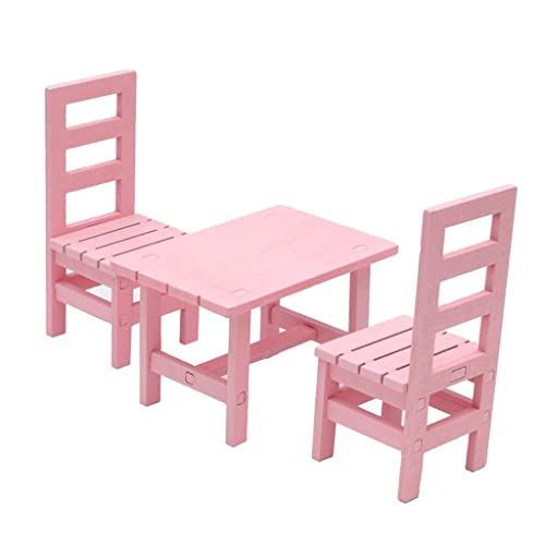 Baoblaze Puppenhausmöbel Set für 1:6 Figuren, Modernes Esszimmerdesign, Pink von Baoblaze