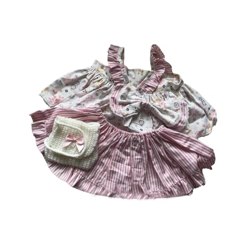 Baoblaze Puppenkleidung für Mädchen, Puppenkleidung, weicher Puppenanhänger für kleine Mädchen, süße Puppen-Outfits zum Anziehen für 22,83-Zoll-Puppen, Rosa Streifen von Baoblaze