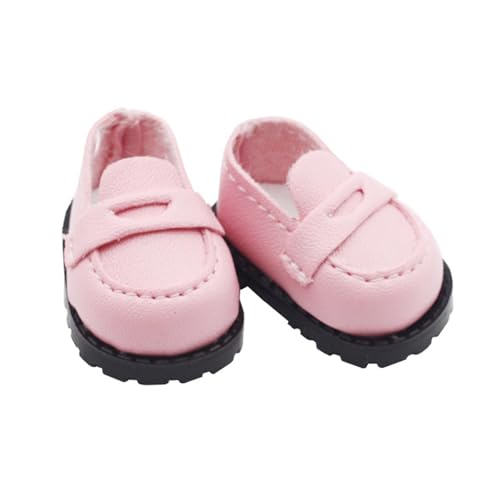 Baoblaze Puppenschuhe, handgefertigte Stiefel, zum Anziehen, Kostümzubehör, Mini-Puppenschuhe für 15 cm Puppen, Alter 5–7 8–10, Rosa von Baoblaze