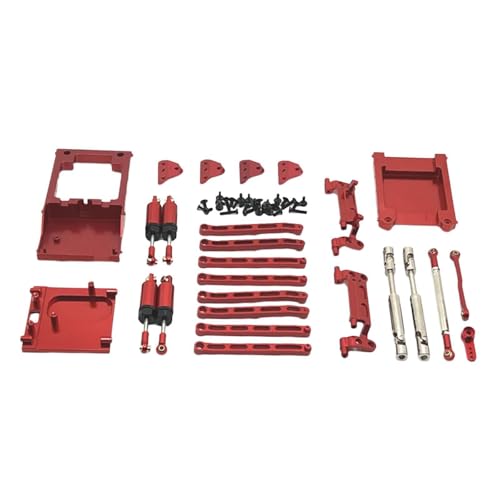 Baoblaze RC-Auto-Ersatzteilsätze, RC-Upgrade, RC-Auto-Zugstange, Spurstange, Stoßdämpfer, Aluminium-RC-Zubehör für MN168 MN78 1:12 RC-Auto, ROT von Baoblaze