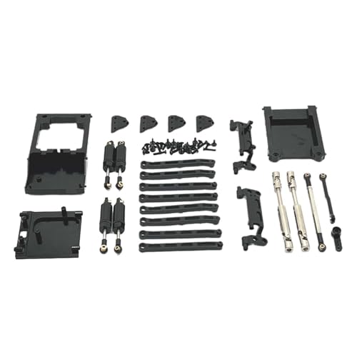 Baoblaze RC-Auto-Ersatzteilsätze, RC-Upgrade, RC-Auto-Zugstange, Spurstange, Stoßdämpfer, Aluminium-RC-Zubehör für MN168 MN78 1:12 RC-Auto, Schwarz von Baoblaze