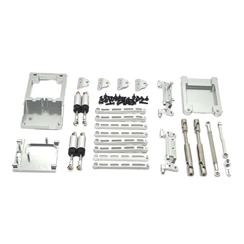 Baoblaze RC-Auto-Ersatzteilsätze, RC-Upgrade, RC-Auto-Zugstange, Spurstange, Stoßdämpfer, Aluminium-RC-Zubehör für MN168 MN78 1:12 RC-Auto, Silber von Baoblaze