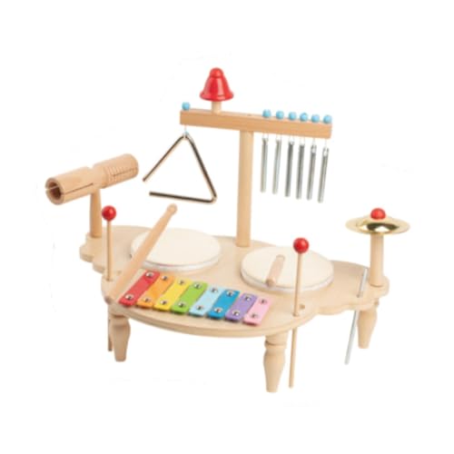 Baoblaze Schlagzeug für Kinder, Musikinstrument, Spielzeug, Feinmotorik, Kreativität, Musikbausätze aus Holz für Kinder im Alter von 3, 4, 5 und 6 Jahren, von Baoblaze