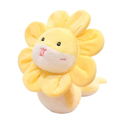 Baoblaze Schlangen-Plüschtier, Schlange, Stofftier, Kinder, chinesisches Neujahr, Schlangen-Plüschpuppe, süßes Tierspielzeug als Geschenk für Wohnheim, Büro, Gelbe 38cm Blume von Baoblaze