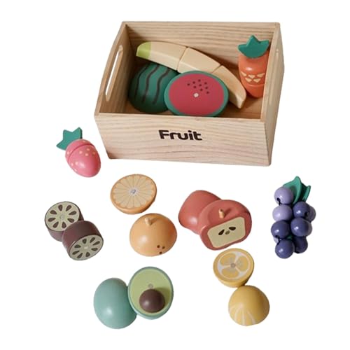 Baoblaze Schneidespiel, Essen vortäuschen, Holz-Essen vortäuschen, Montessori-Spielzeug, Rollenspiel, Küchen-Kochspielzeug für Kinder von Baoblaze