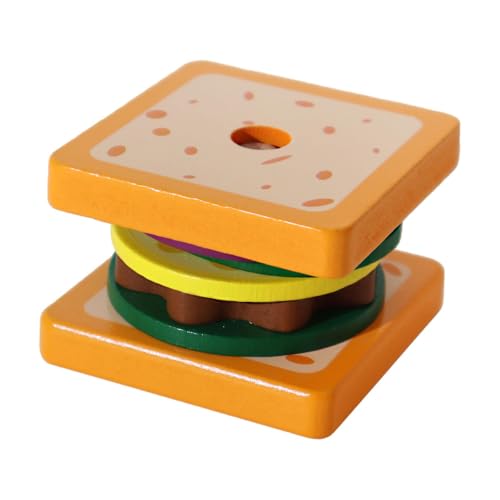 Baoblaze Stapelspielzeug aus Holz für Kinder, Burger-Sandwiches, Spielzeug mit Lebensmittel, für Kleinkinder, pädagogisches Vorschulspielzeug für Mädchen im, Sandwich von Baoblaze