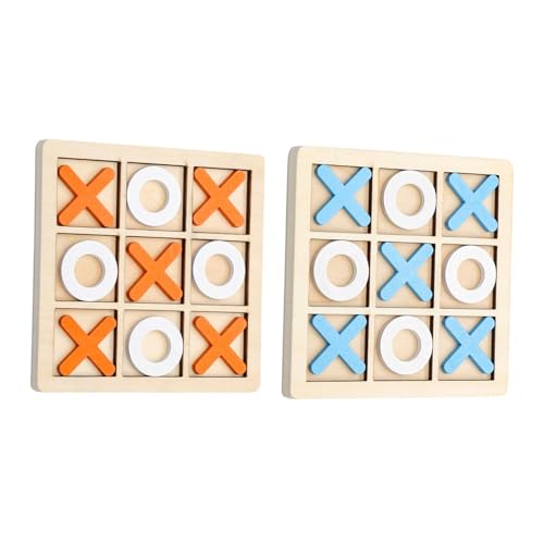 Baoblaze Tic Tac Toe-Brettspiel aus Holz, fördert die Denkfähigkeit von Kindern, rustikales, einzigartiges Geschenk, Partygeschenke, Lernspielzeug, 2 Tic Tac Toe-Satz von Baoblaze